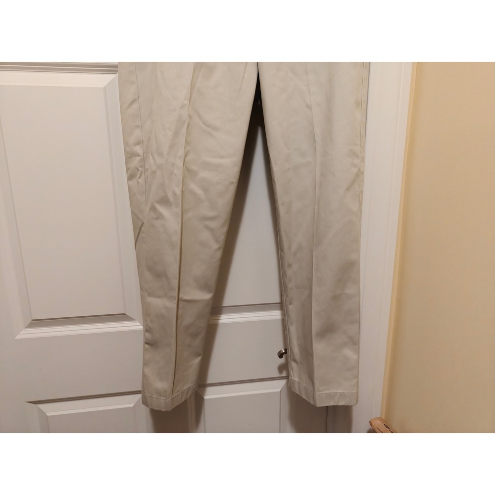 LL Bean Classic Fit Chino Pants Mens 35x30 Khaki Tan Cotton Twill 212330 - Picture 6 of 8